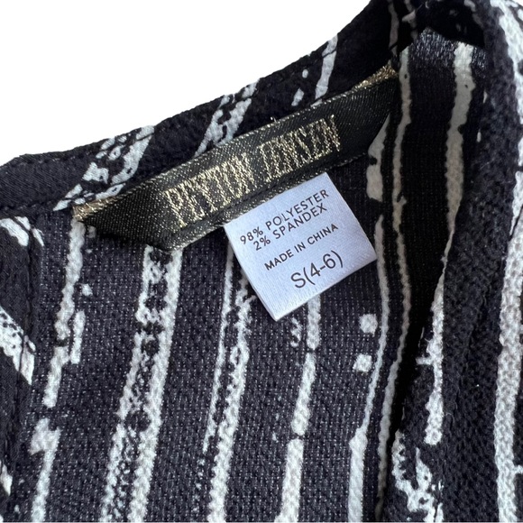 Evereve Peyton Jensen Black & White Striped Short Sleeve Top Small - Picture 4 of 4